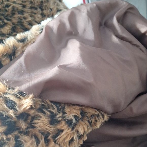 Leopard Print Teddy Jacket With Hood, Button Up, Fitted, Sz 4, NWOT - Picture 15 of 15